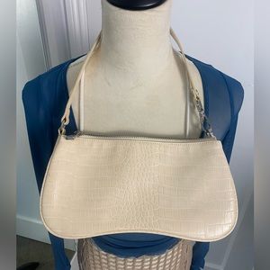 JW PEI beige textured shoulder purse